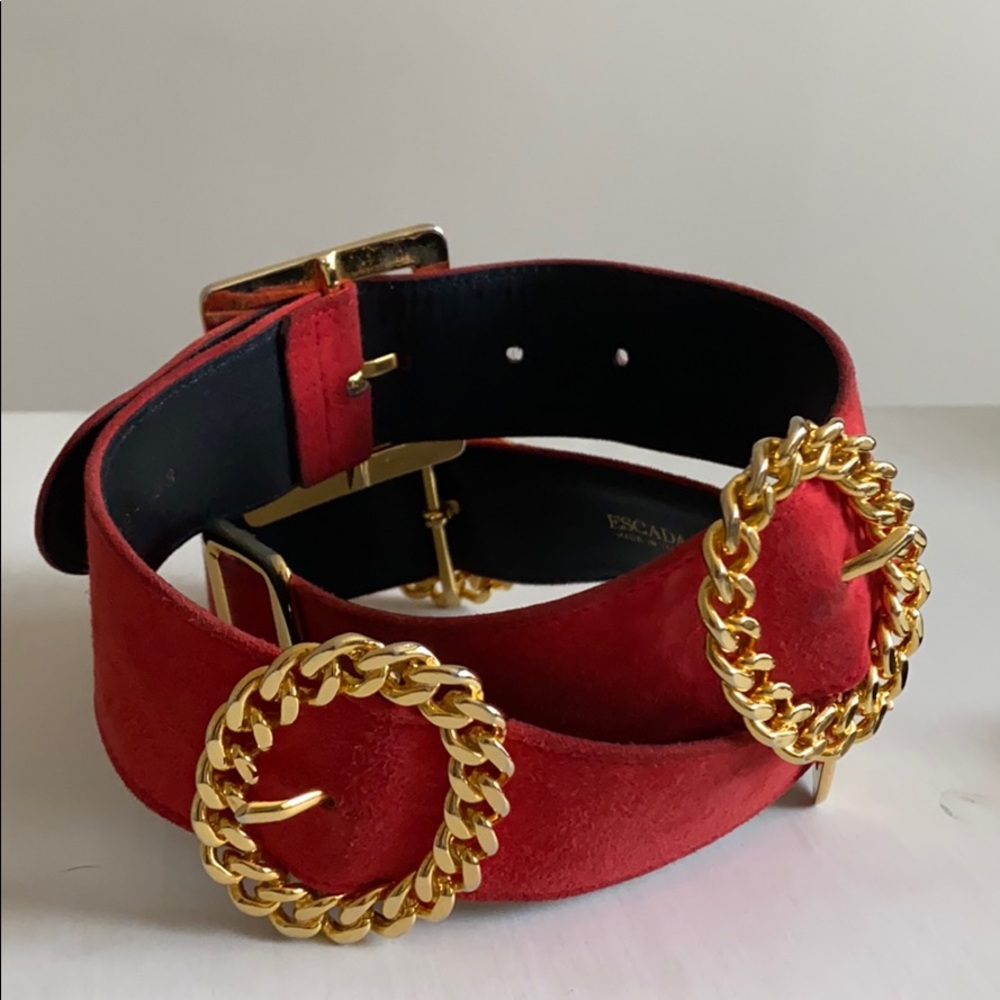 Escada Suede chain detail belt
